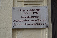 Rue Lepic, la targa sulla casa di Pierre Jacob